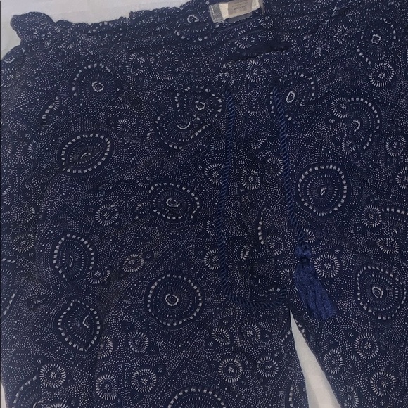 Navy Blue Roxy Stretch Pants - Picture 3 of 3